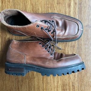 Men's Vintage Kenneth Cole Reaction Leather Boot, Thick Tread, Size 9 (90's)